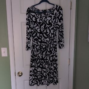 Elegant Black and White Patterned Dress